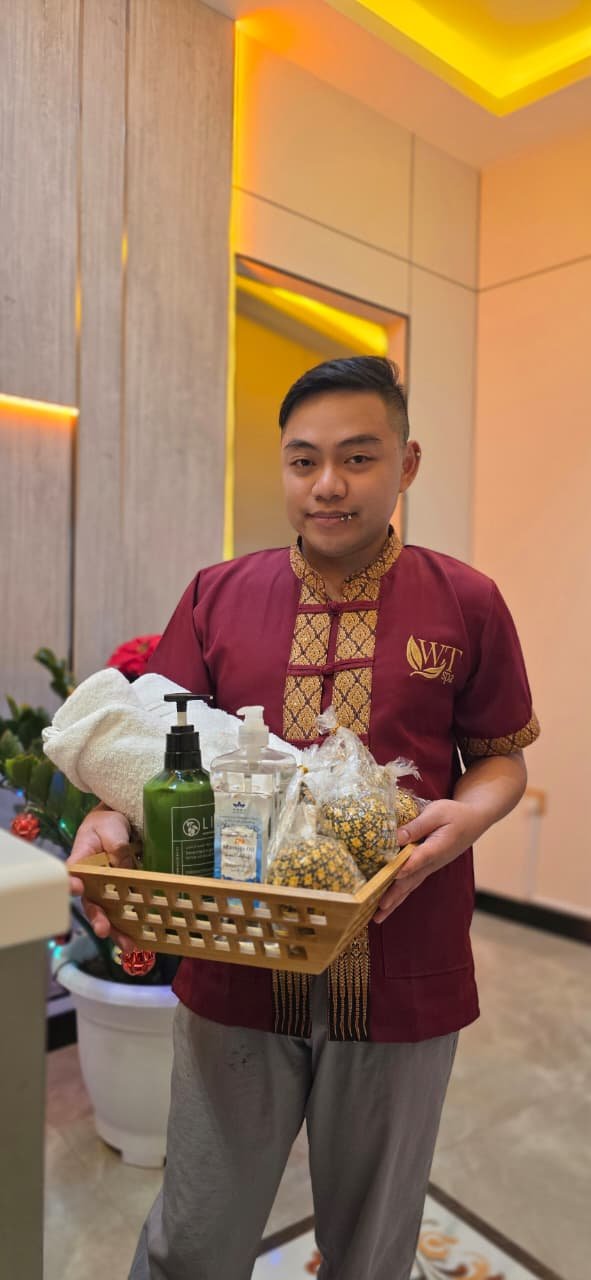 Male Thai massage therapist at Warm Towel Spa in Al Barsha Dubai